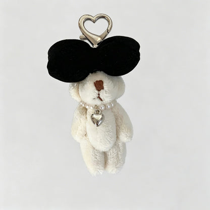 Plush Bear Bow Keychain Bag Charm