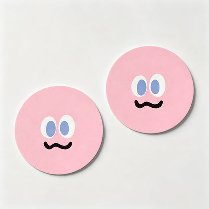 Emoji Print Round Car Coaster
