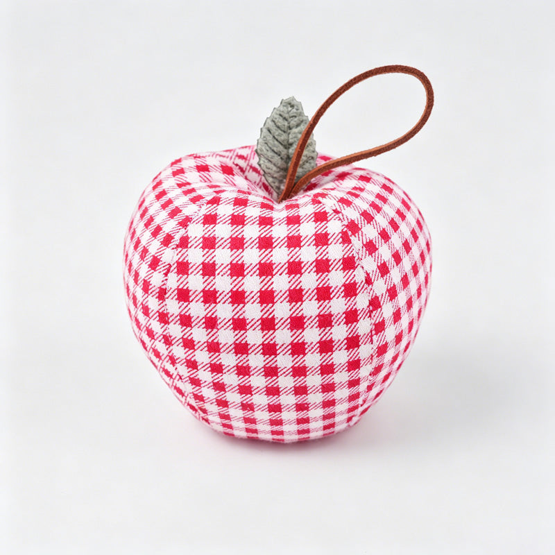 Plaid Apple Ornament Tabletop Hanging