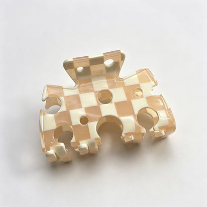 Dessert Cheese Checkered Claw Clip