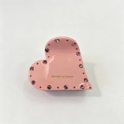 Rhinestone Heart Claw Clip