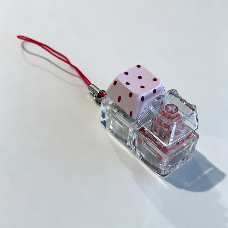 Dot Print Cat Head Fidget Keychain
