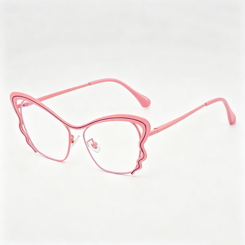 Elegant Hollow Butterfly Metal Glasses