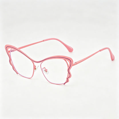 Elegant Hollow Butterfly Metal Glasses