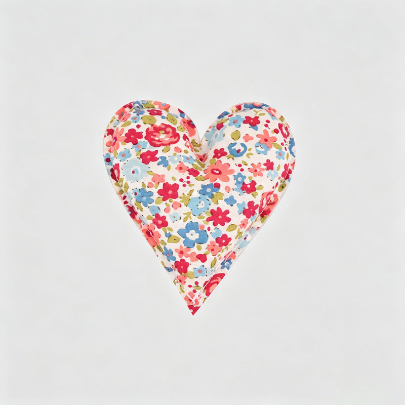 Plaid Dot Print Stuffed Heart Ornament