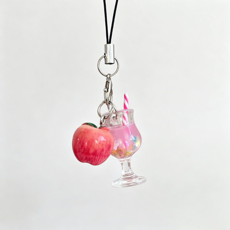 Fruit Juice Lanyard Keychain Bag Charm