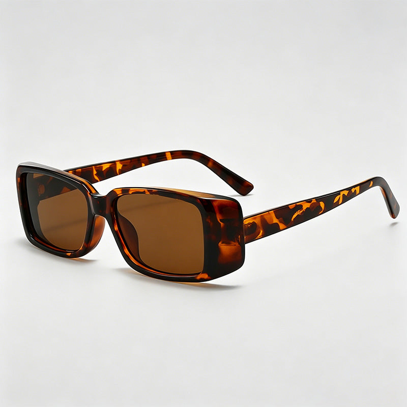 Chunky Thick Rim Narrow Rectangle Sunglasses