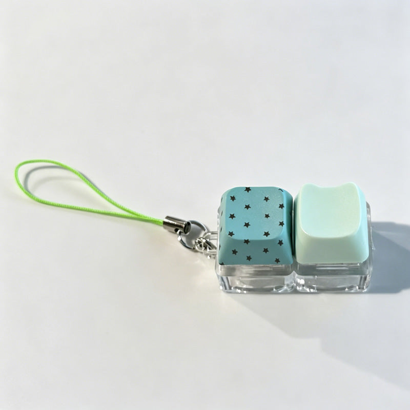 Two-Key Polka Dot Keychain