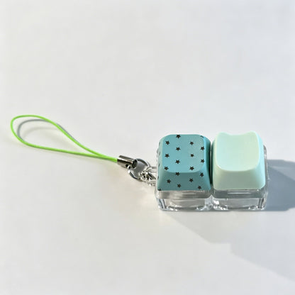 Two-Key Polka Dot Keychain