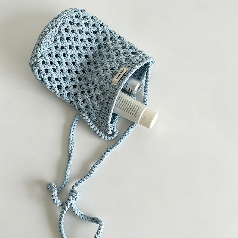 Hollow Crochet Mini Phone Crossbody Bag