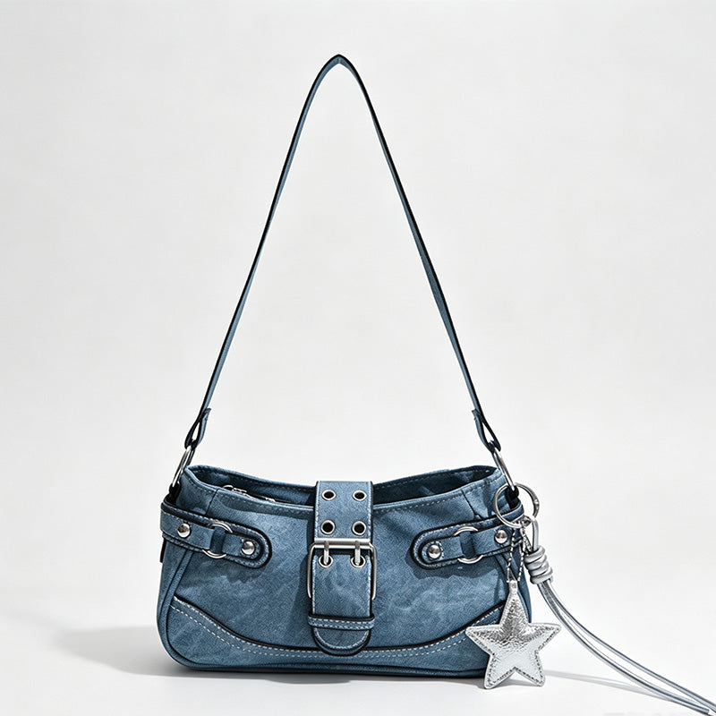 Denim Pocket Shoulder Bag