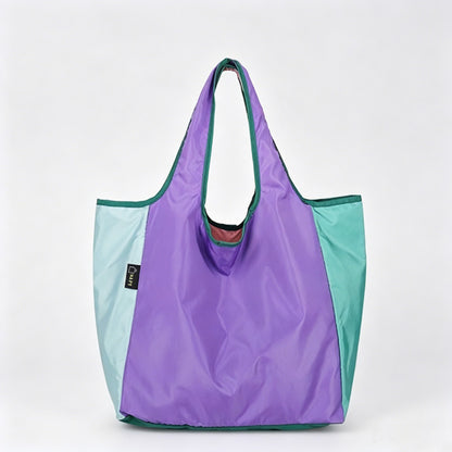 Multi-Color Patchwork Foldable Shopping Tote Bag