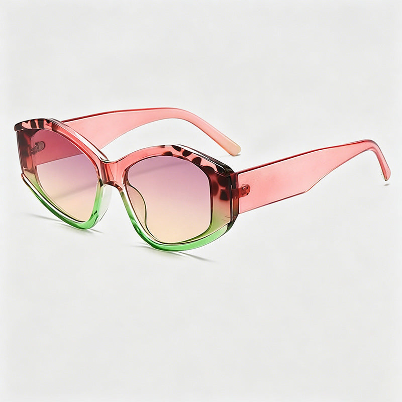 Gradient Translucent Multi-Sided Narrow Lens Sunglasses