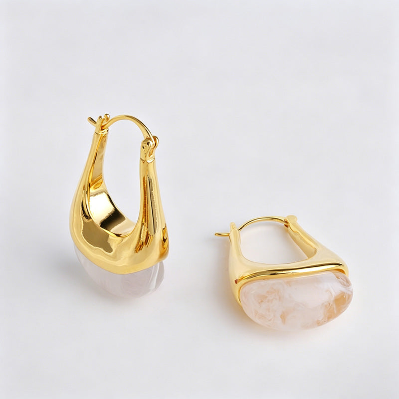 Amber Hoop Earrings