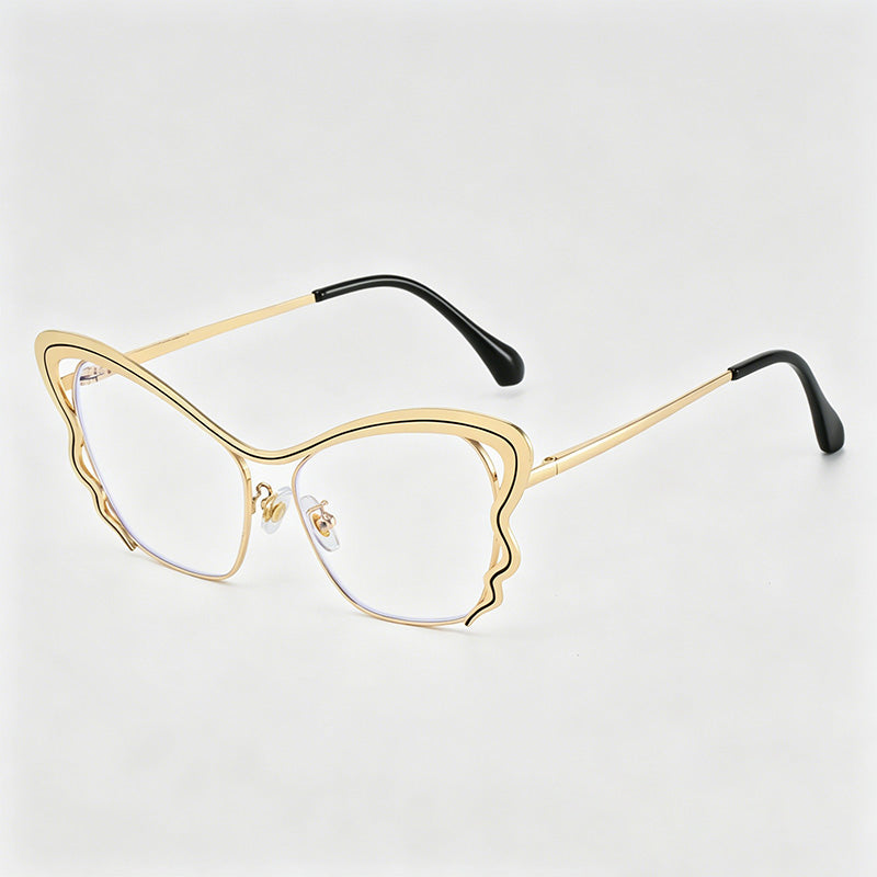 Elegant Hollow Butterfly Metal Glasses