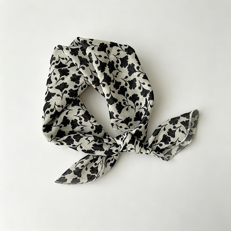 Blue Floral Print Bandana