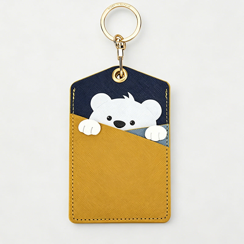 Lovely Peeking Cartoon Animal PU Card Holder