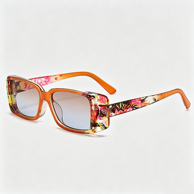 Chunky Thick Rim Narrow Rectangle Sunglasses