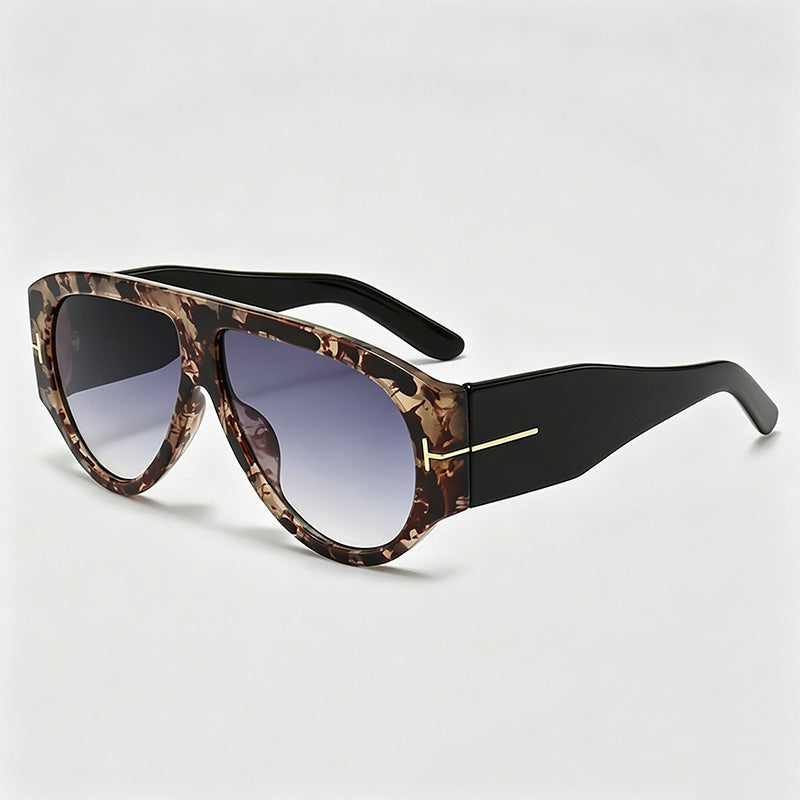 Luxury Oversized Pilot T-Logo Sunglasses