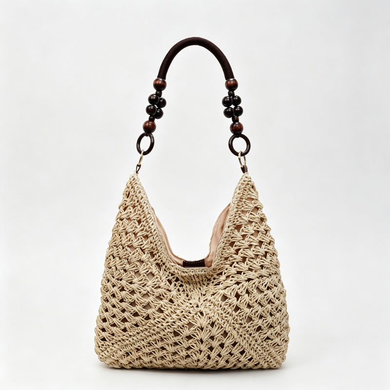 Beaded Crochet Tote Bag