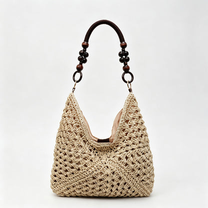 Beaded Crochet Tote Bag