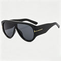 One-piece Integrated Thick Rim Aviator Sunglasses