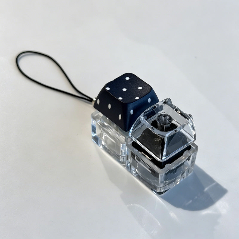Dot Print Cat Head Fidget Keychain
