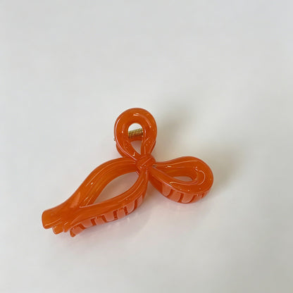 Jelly Solid Color Ribbon Bow Hair Clip