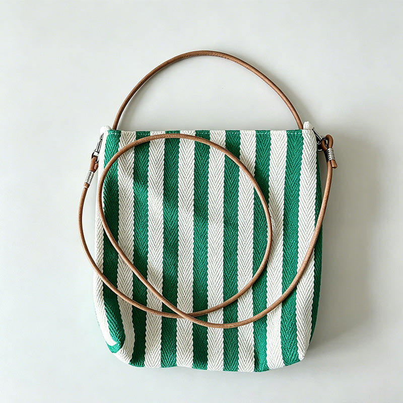 Colorful Canvas Striped Crossbody Bag