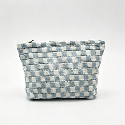 Capacity Checkerboard Knitted Storage Pouch