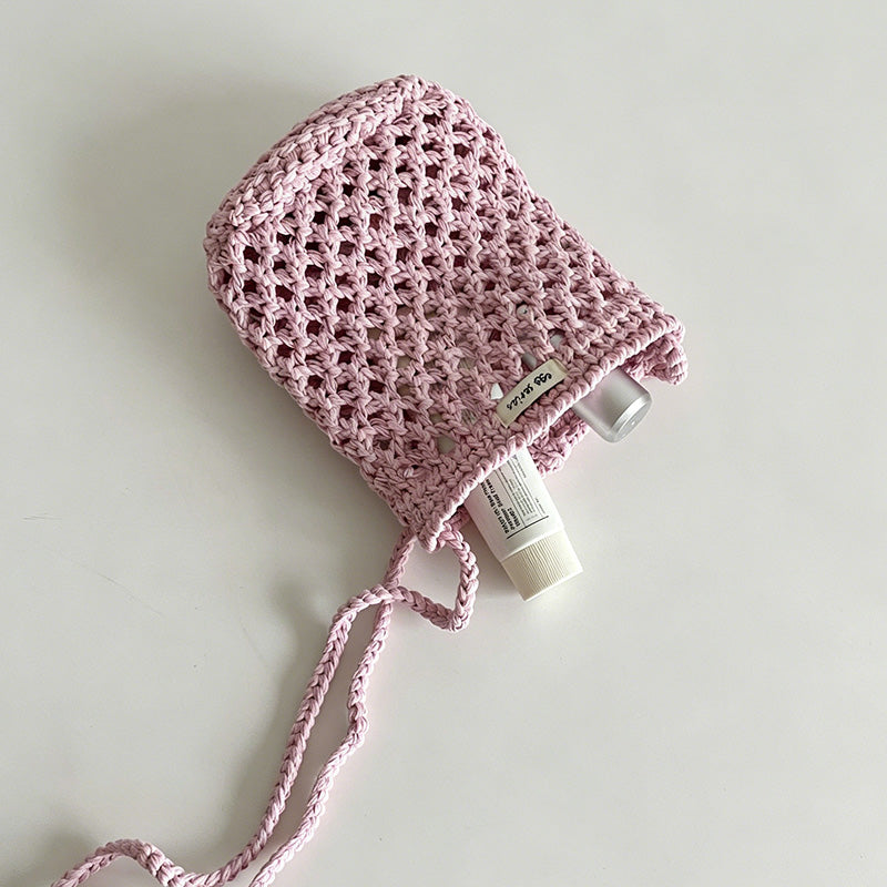 Hollow Crochet Mini Phone Crossbody Bag