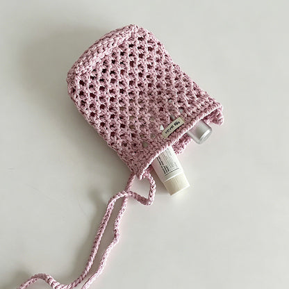 Hollow Crochet Mini Phone Crossbody Bag