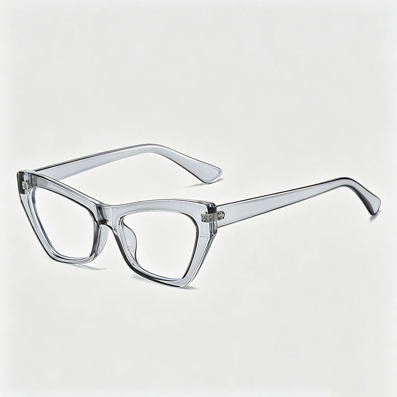 Trendy Slim Cat Eye Transparent Glasses