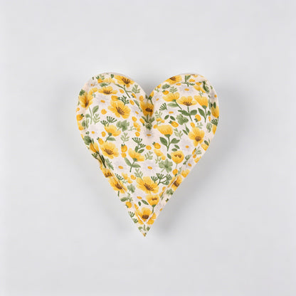 Plaid Dot Print Stuffed Heart Ornament