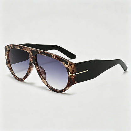 Luxury Oversized Pilot T-Logo Sunglasses
