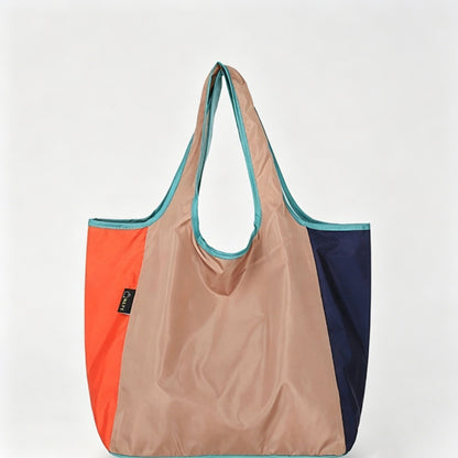 Multi-Color Patchwork Foldable Shopping Tote Bag