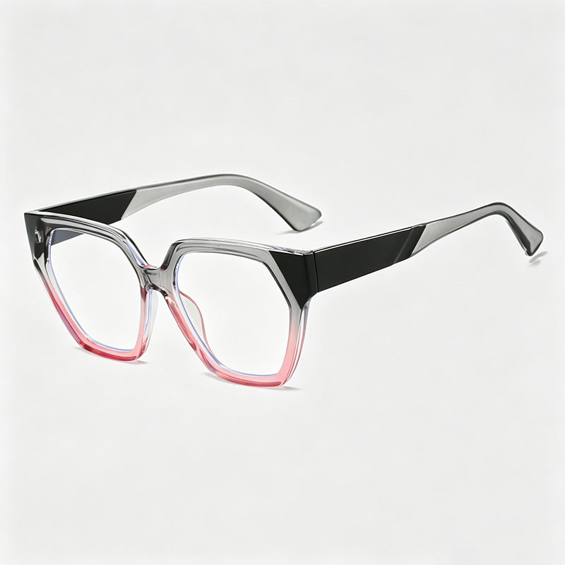 Gradient Two-Tone Geometric Square PC Fashion Sunglasses