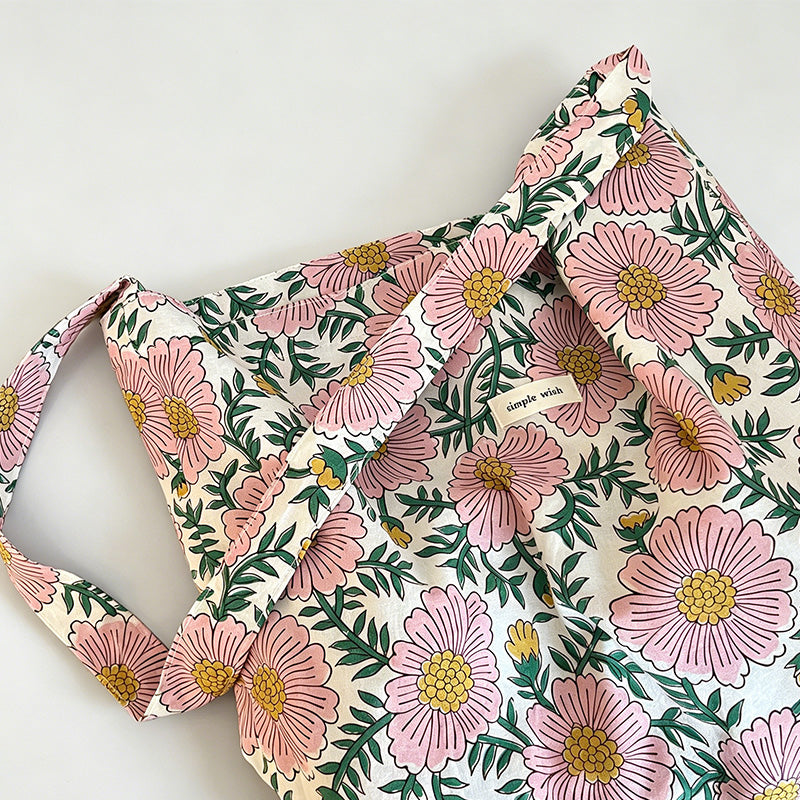 Artistic Print Pure Cotton Shoulder Bag