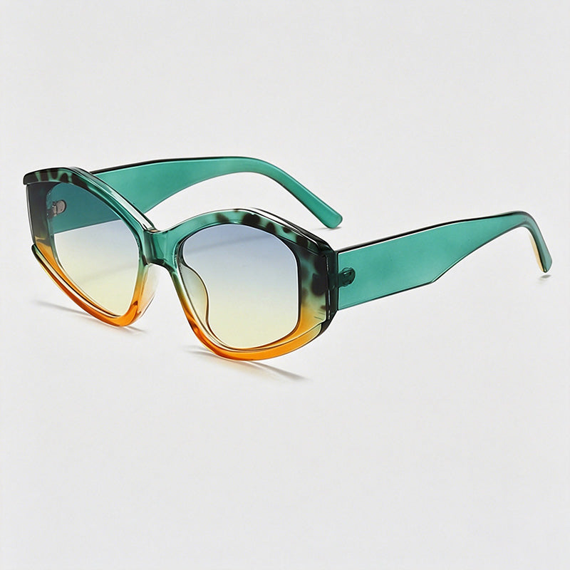 Gradient Translucent Multi-Sided Narrow Lens Sunglasses