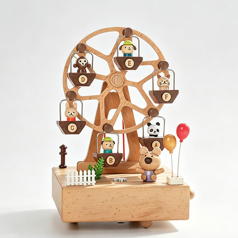 Wooden Carousel Ballet Girl Music Box