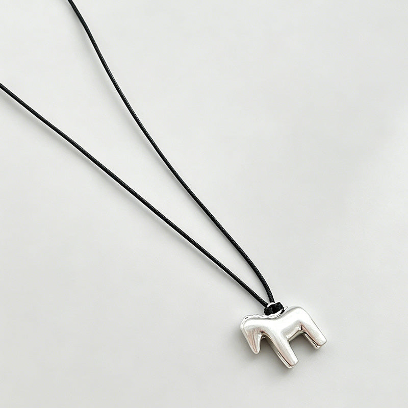 Modern Artistic Matte Hollow Oval Copper Necklace