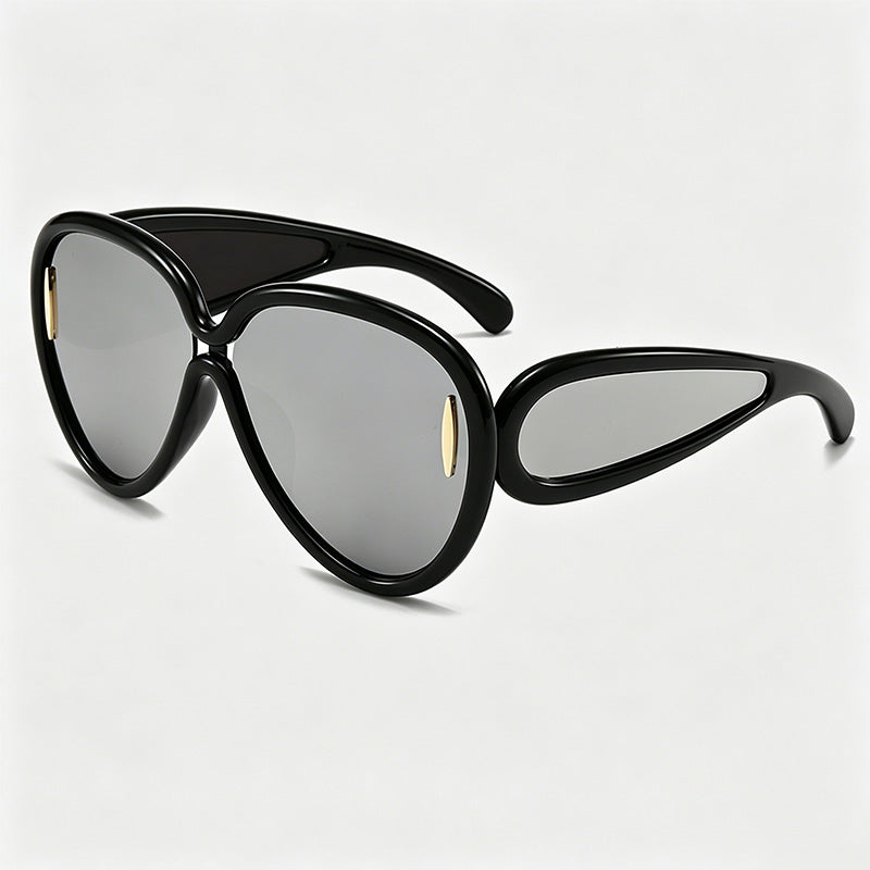 Oversized Hollow Temple Aviator Sunglasses