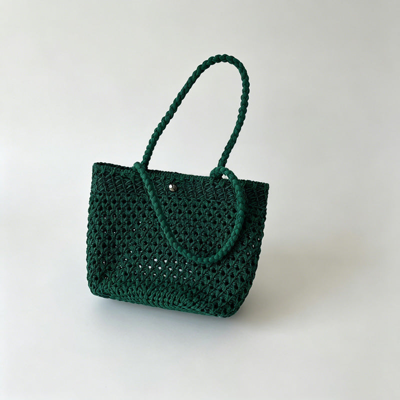 Mini Hollow Woven Straw Tote Handbag