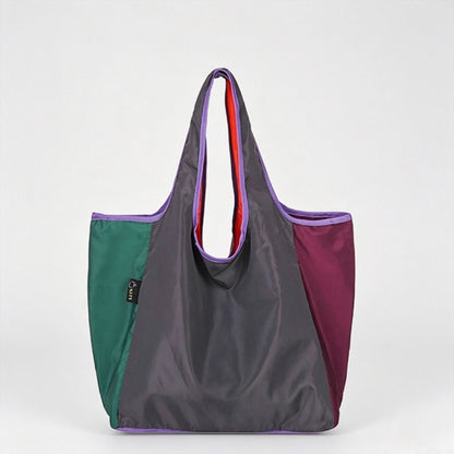 Multi-Color Patchwork Foldable Shopping Tote Bag