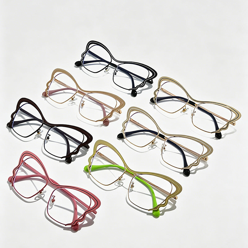 Elegant Hollow Butterfly Metal Glasses