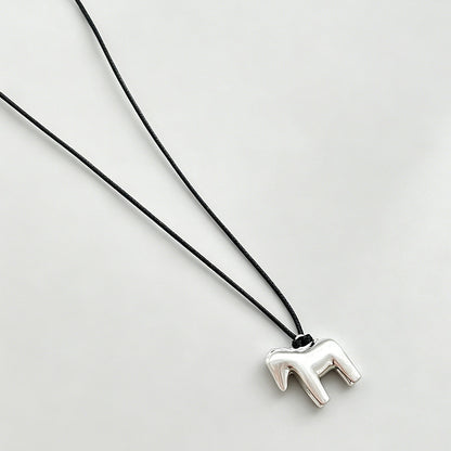 Modern Artistic Matte Hollow Oval Copper Necklace
