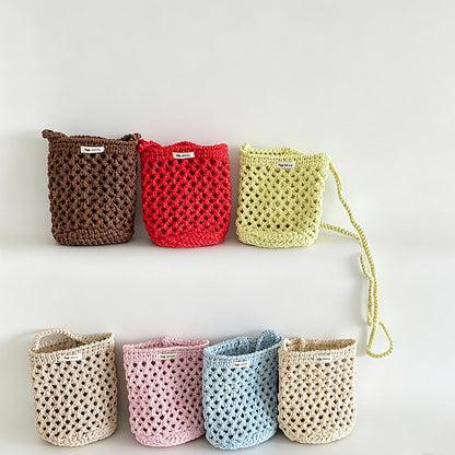 Hollow Crochet Mini Phone Crossbody Bag