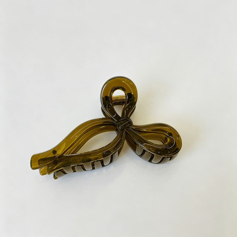 Jelly Solid Color Ribbon Bow Hair Clip
