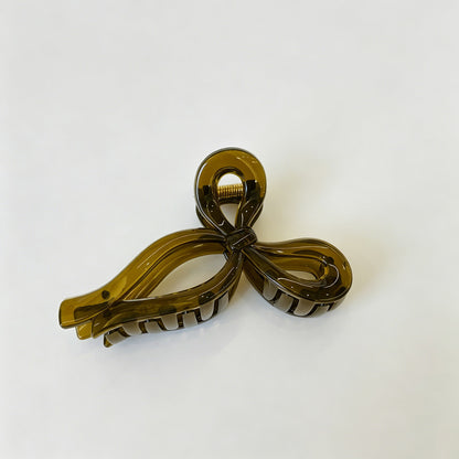 Jelly Solid Color Ribbon Bow Hair Clip