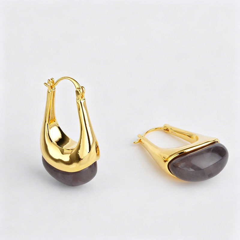 Amber Hoop Earrings